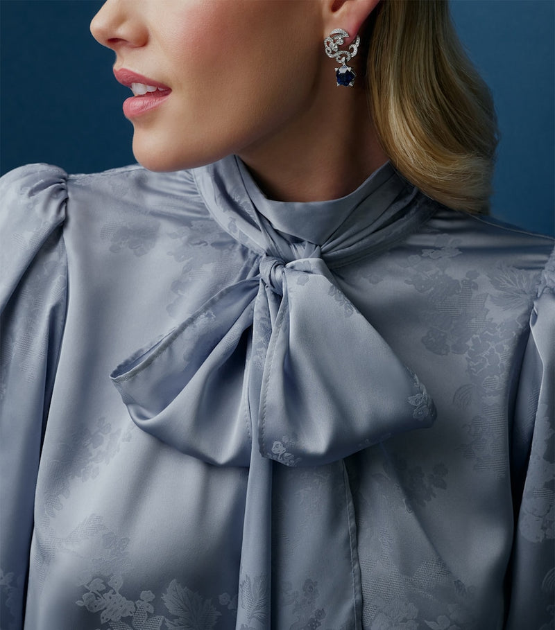 Boodles platinum diamond sapphire Palace Collection earrings (British brand)
