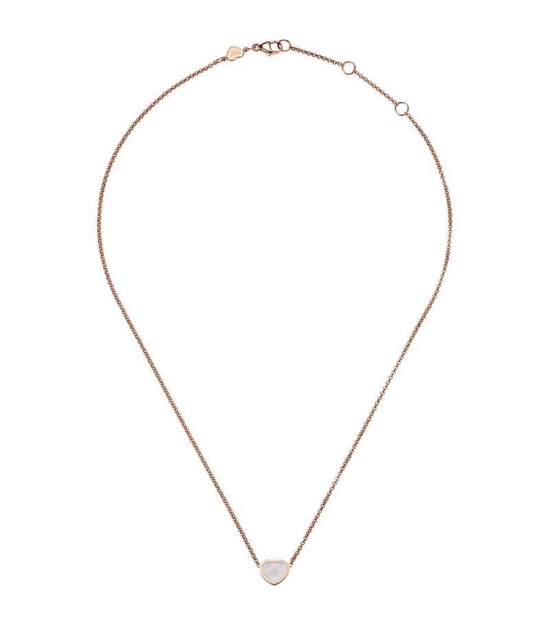 Chopard Happy Hearts pendant necklace 18kt rose gold mother-of-pearl, imported from the UK