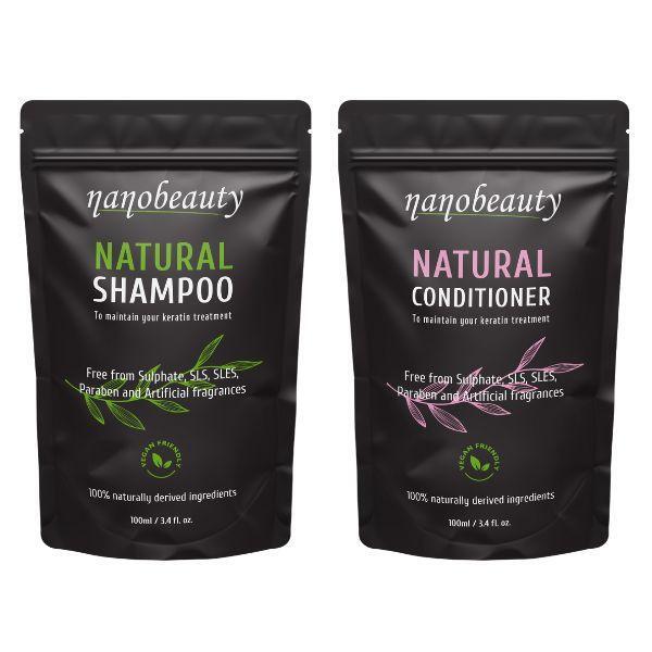 Nanobeauty natural shampoo and conditioner set 100ml each, imported from the UK
