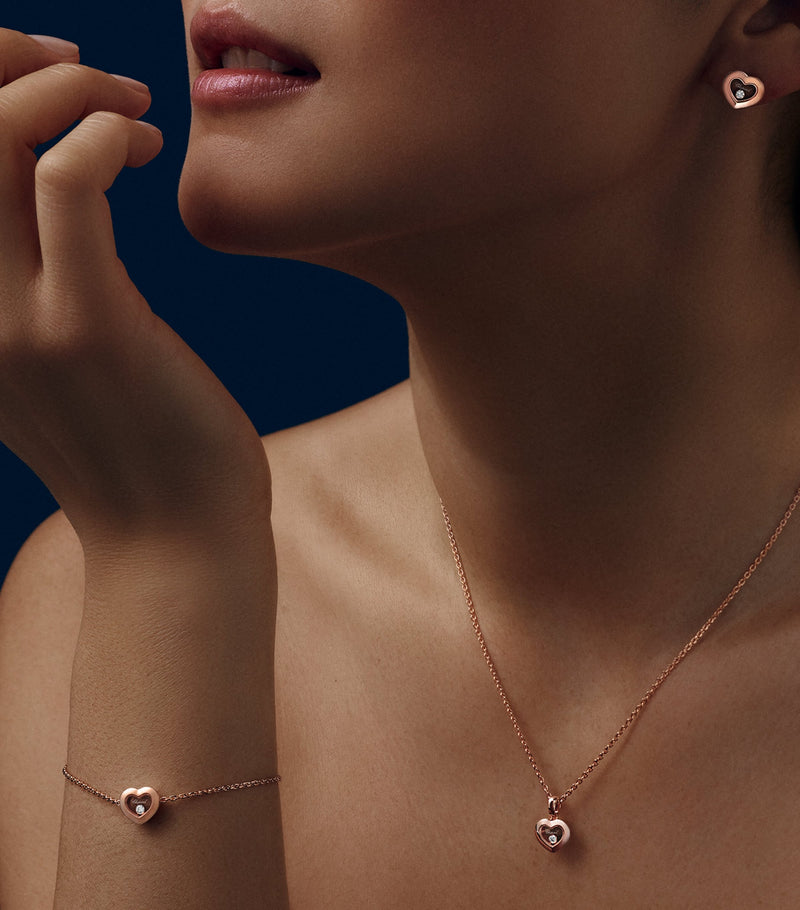 Chopard Happy Diamonds rose gold diamond earrings (British brand)