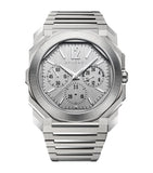 Bvlgari Octo Finissimo Chronograph GMT watch 43mm stainless steel, imported from the UK
