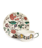 Gien Dominoté teacup and saucer set, 130ml capacity, UK version