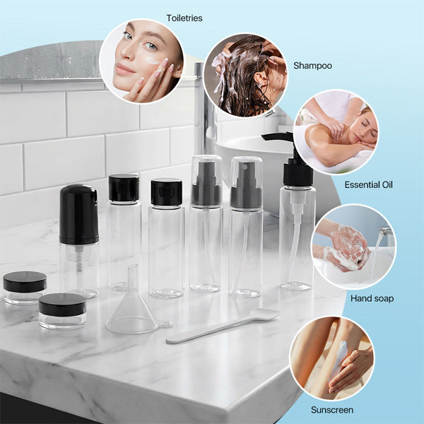 Livingandhome Travel Bottle Set 11 Piece, UK version