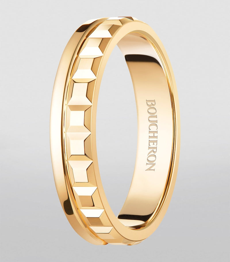 Boucheron Quatre wedding band in 18kt yellow gold, imported from the UK