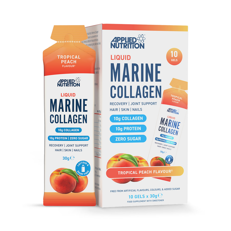 Applied Nutrition marine collagen liquid tropical peach 10 sachets - British product