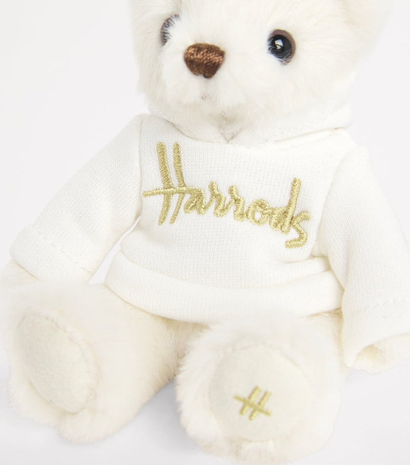 Harrods bear keyring with removable hoodie and gold-tone hardware, 9cm height, UK version