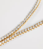 Harrods yellow gold diamond tennis necklace 5.25ct, imported from the UK