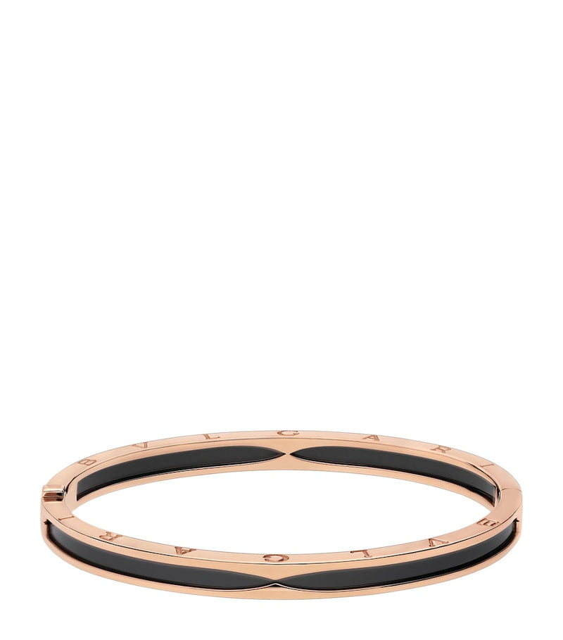 Bvlgari B.Zero1 rose gold and ceramic bangle, UK version