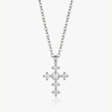 MUCHV cross necklace cubic zirconia pendant adjustable chain - British product