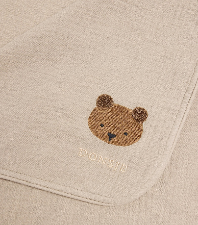 Donsje muslin embroidered Ploekie baby blanket - British product