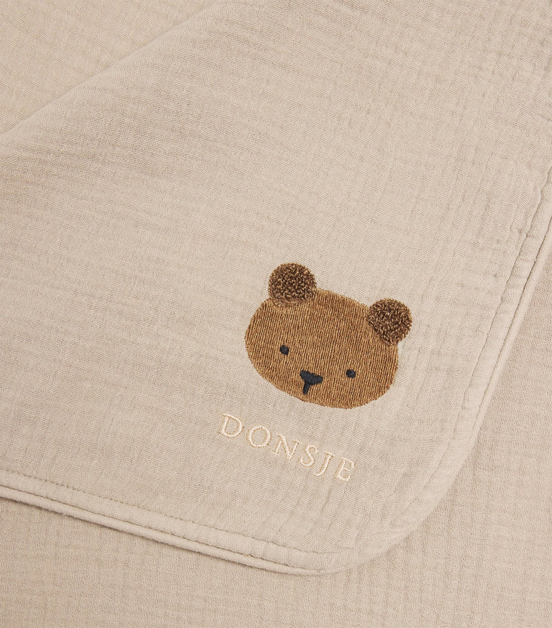 Donsje muslin embroidered Ploekie baby blanket - British product