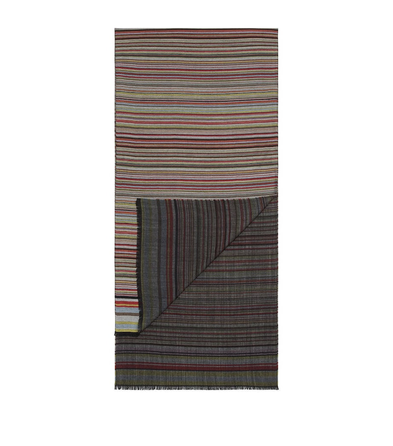 Paul Smith signature stripe wool-silk scarf, UK version