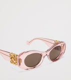 LOEWE oval sunglasses with bevelled acetate frame, imported from the UK