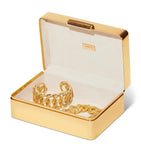 صندوق Aerin Tiger's Eye الزخرفي بلون ذهبي من الشمواه (علامة تجارية بريطانية)