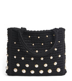 Sandro Paris crochet studded top-handle bag, UK version