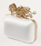 Jimmy Choo Cloud satin clutch bag, imported from the UK