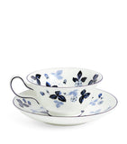 Wedgwood Wild Strawberry Inky Blue teacup and saucer (British brand)