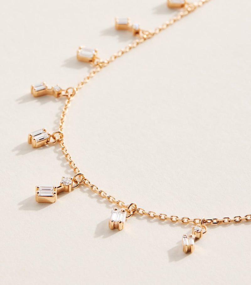Suzanne Kalan Diamond Cascade necklace in rose gold, UK version