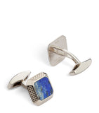 Tateossian sterling silver and lapis cufflinks, imported from the UK