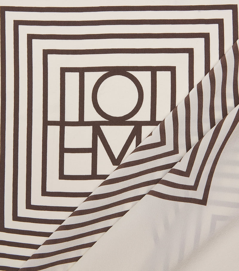 Toteme silk monogram scarf 80cm, imported from the UK
