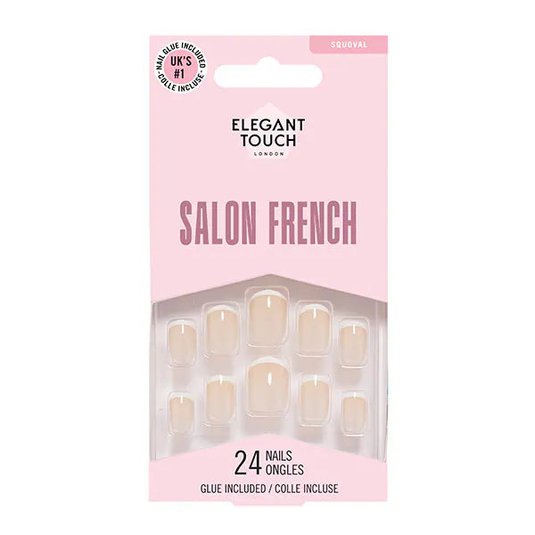 Pack of False Nails French Style 114 Squoval Shape - British product