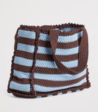 Sandro Paris crochet striped tote bag, imported from the UK