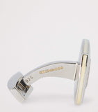 Tateossian Sterling Silver and Sapphire Graffiato Cufflinks (British brand)