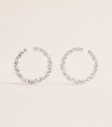 Harrods Suzanne Kalan White Gold and Diamond Sideways Hoop Earrings- Buy online at McGrocer