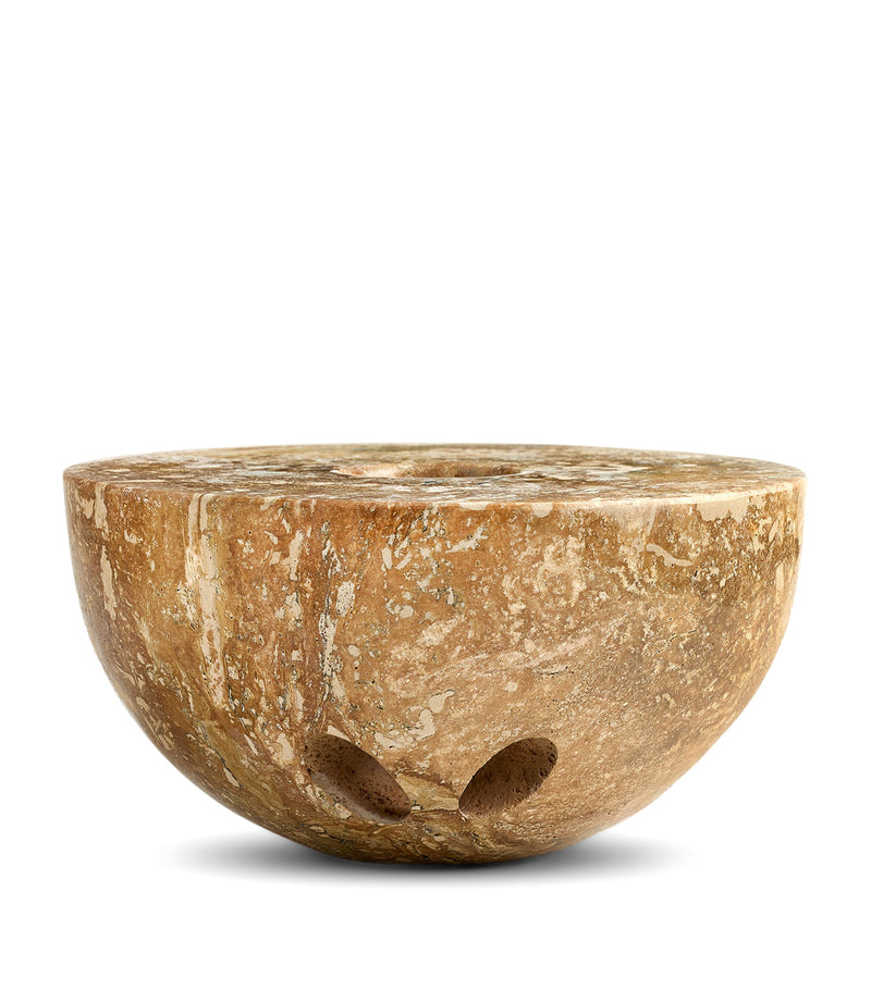 Marchanta dark travertine candle holder 36cm - British product