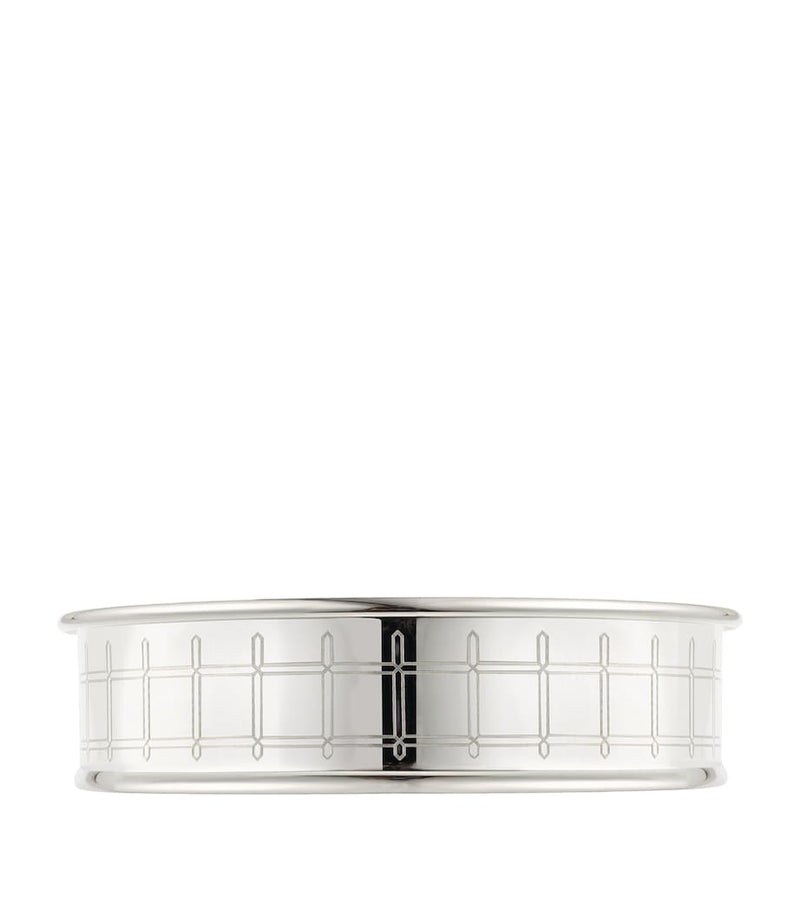 Christofle silver-plated Graphik bottle coaster - British product