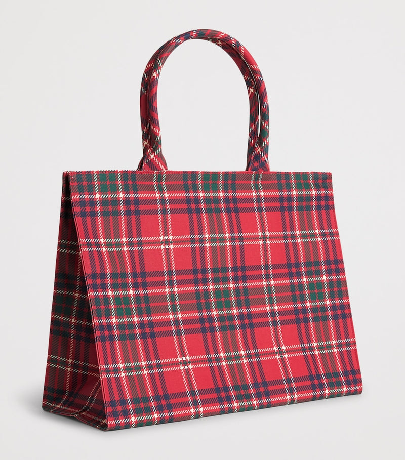 Harrods tartan zipped tote bag cotton canvas, UK version