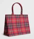 Harrods tartan zipped tote bag cotton canvas, UK version