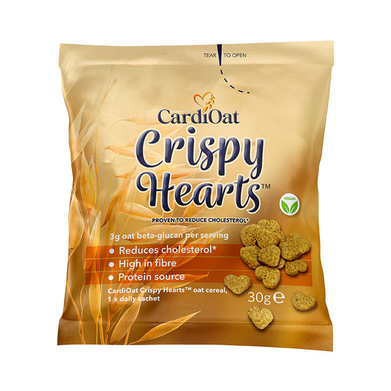 CardiOat Crispy Hearts oat cereal 7 sachets, imported from the UK