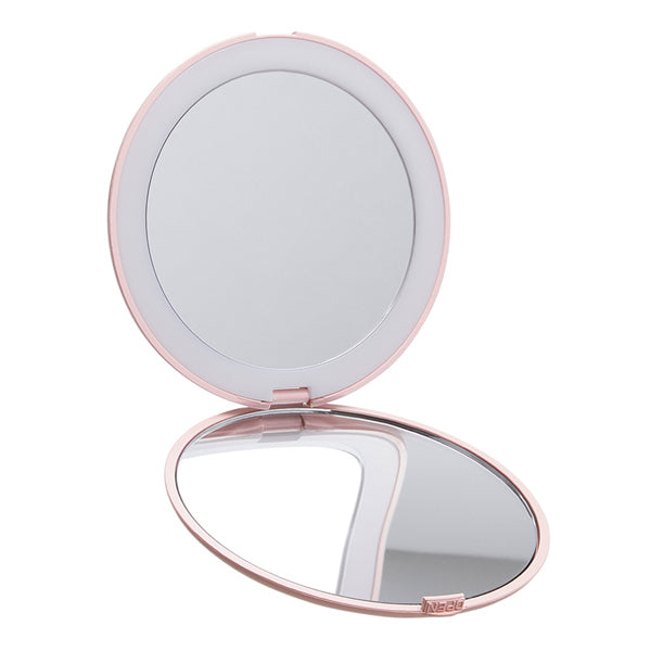 Livingandhome Double-Sided LED Makeup Mirror Round Pink 9cm, imported from the UK