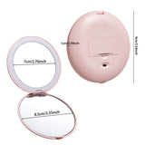 Livingandhome Double-Sided LED Makeup Mirror Round Pink 9cm, imported from the UK