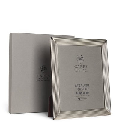 Carrs Silver Sterling Silver Fluted Photo Frame with Wood Back 10x8 Inch