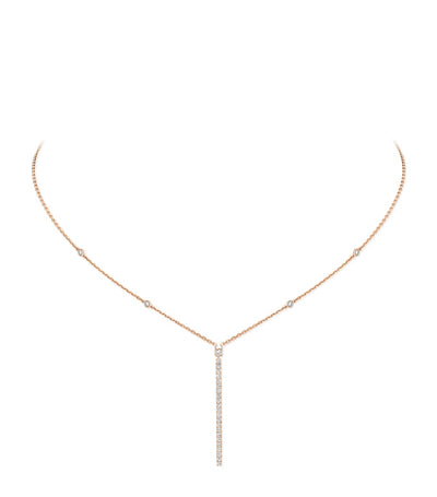 Harrods Messika Gatsby Pink Gold Diamond Pavé Chain Necklace 0.38ct- Buy online at McGrocer