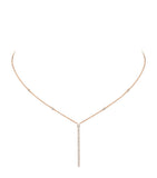 Messika Gatsby pink gold diamond pavé necklace 0.38ct, imported from the UK