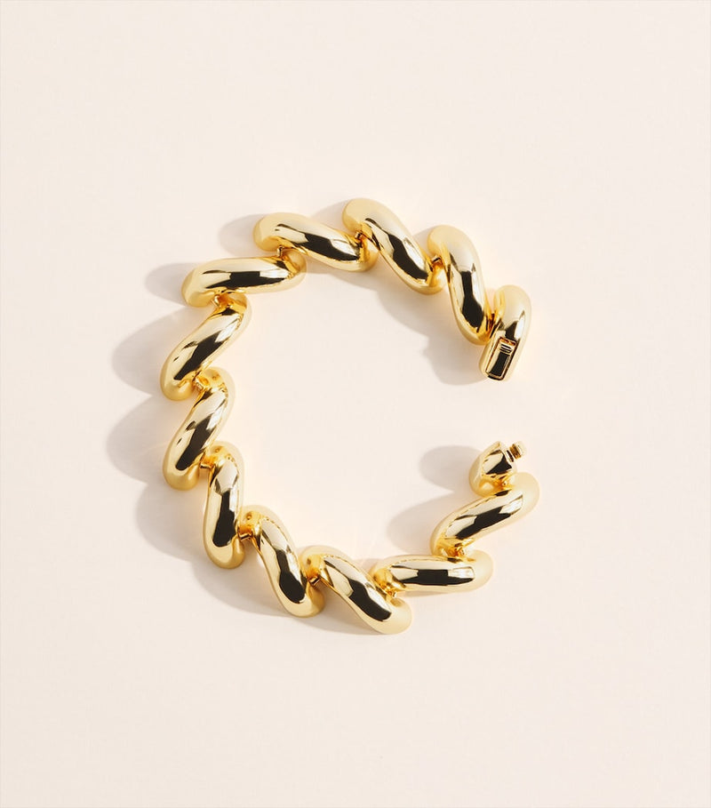 Eddie Borgo gold-plated torsade bracelet 19cm, imported from the UK