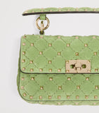 Valentino Garavani Rockstud Spike suede shoulder bag small, imported from the UK