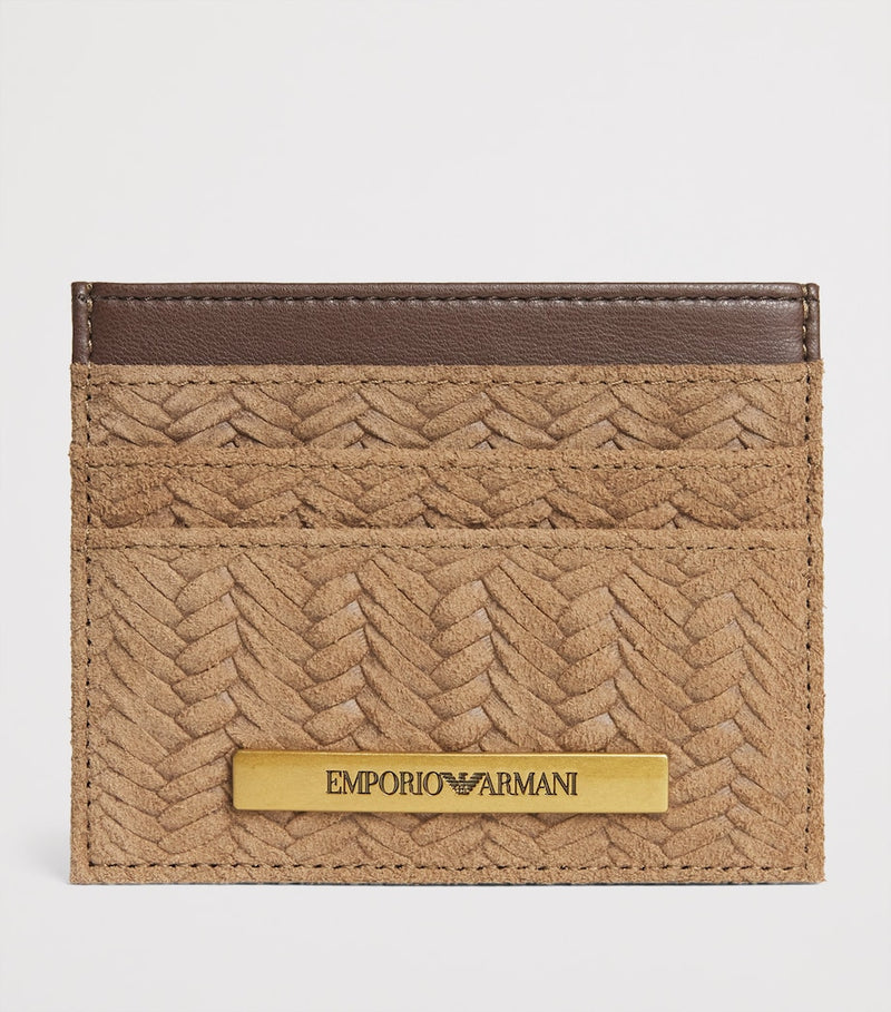 Emporio Armani suede embossed card holder - British product
