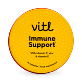 Holland & Barrett Vitl Immune Support Capsules Vitamin C D Zinc Turmeric Ginger Elderberry 30 Count- Buy online at McGrocer