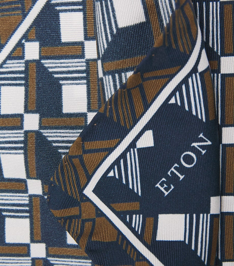 Eton silk pocket square geometric design - British product