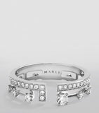 MARLI New York diamond index ring white gold size 7.5, imported from the UK