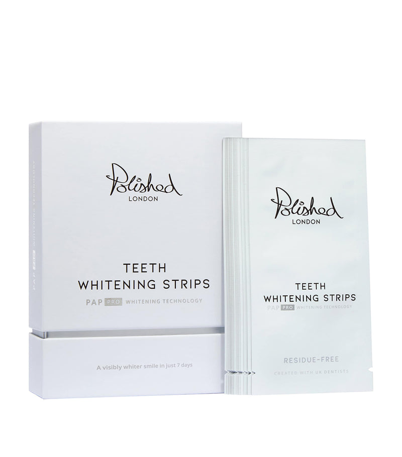 Polished London teeth whitening strips, imported from the UK