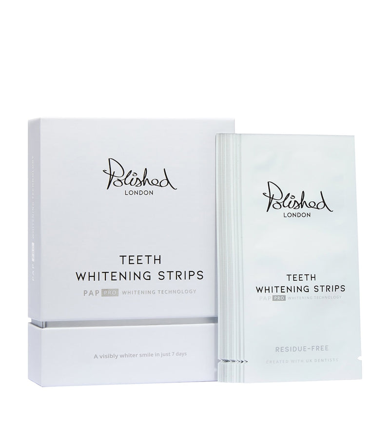 Polished London teeth whitening strips, imported from the UK
