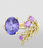 Boodles yellow gold diamond tanzanite ring - British product