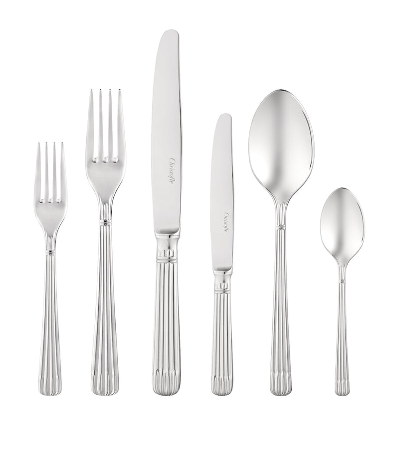 Christofle Osiris cutlery set 24-piece stainless steel, imported from the UK
