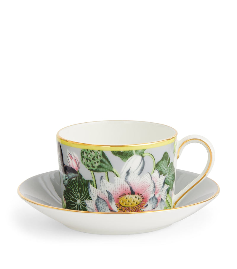 Wedgwood Wonderlust Waterlily teacup and saucer (British brand)