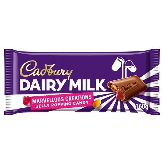 Cadbury Marvellous Creations Jelly Pop Candy Chocolate Bar 160g Block chocolate bars Sainsburys   